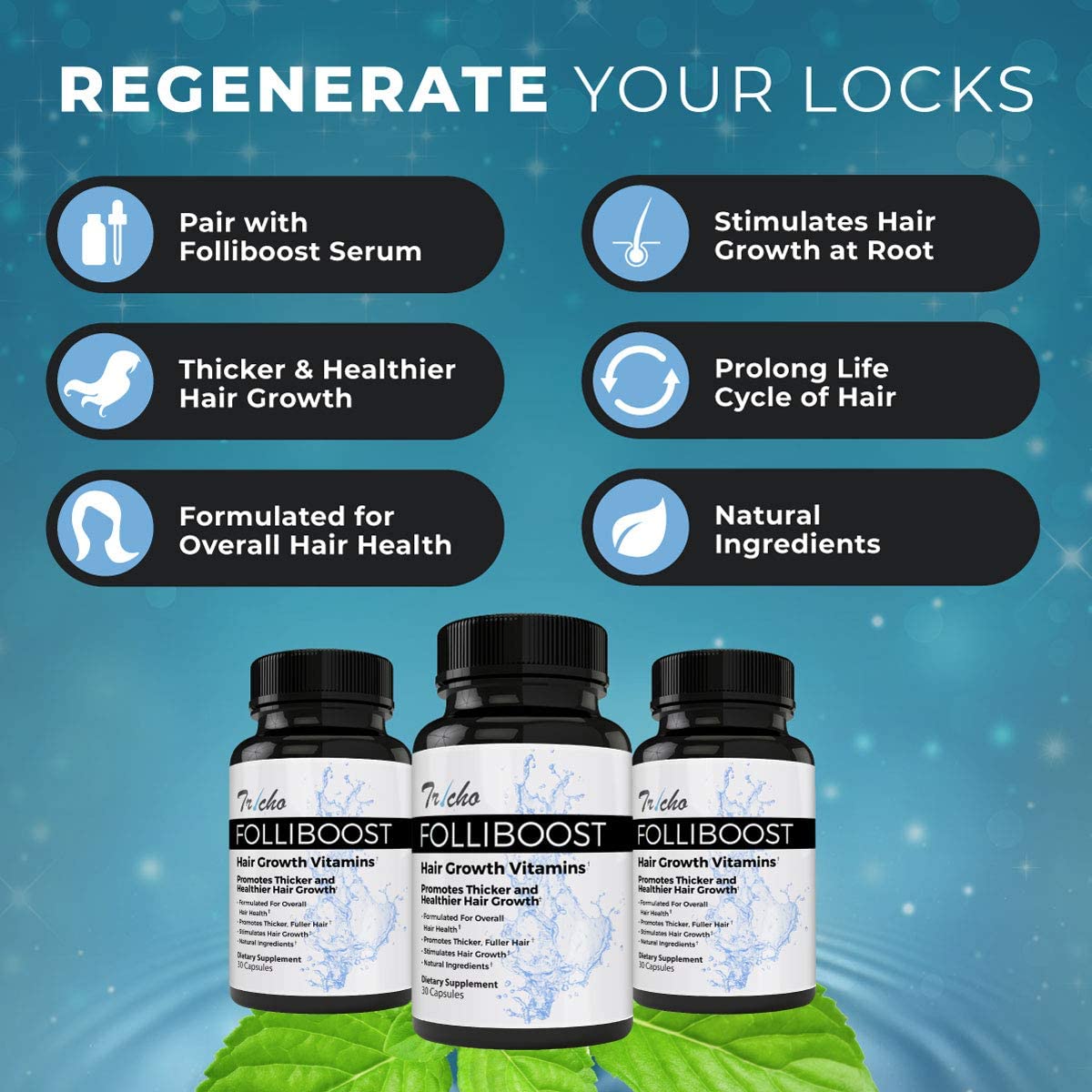 6 Bottle Subscription of Folliboost Hair Vitamins